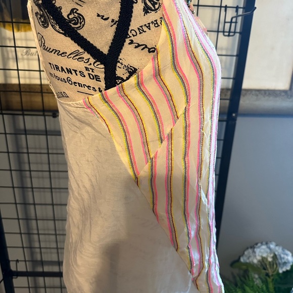 J Brand Yellow and Pink Lucy cami Striped Tank Top - Picture 3 of 7
